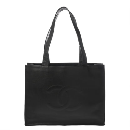 Chanel Black Women'S Caviar Skin Tote Bag