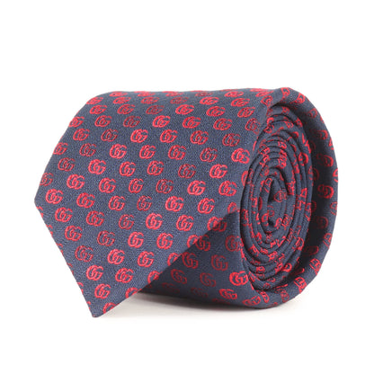 Gucci Gg Gradient Silk Tie In Navy Blue For Men