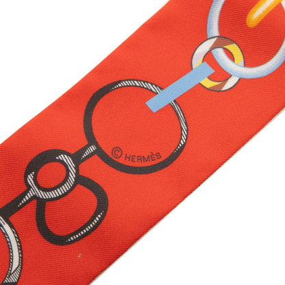 Hermes Herms Twilly Do Re Boucles Scarf/Muffler In Orange