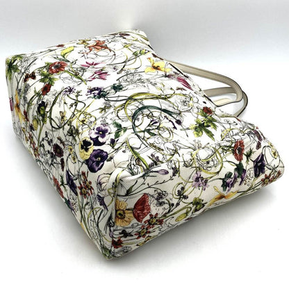 Gucci 282439 Flora Tote Bag Handbag In White