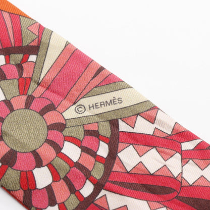 Hermes Herms Les Flots Du Cheval Twilly Silk Scarf