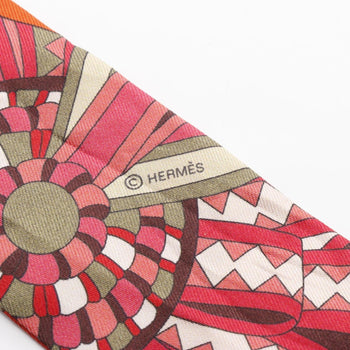 Hermes Herms Les Flots Du Cheval Twilly Silk Scarf