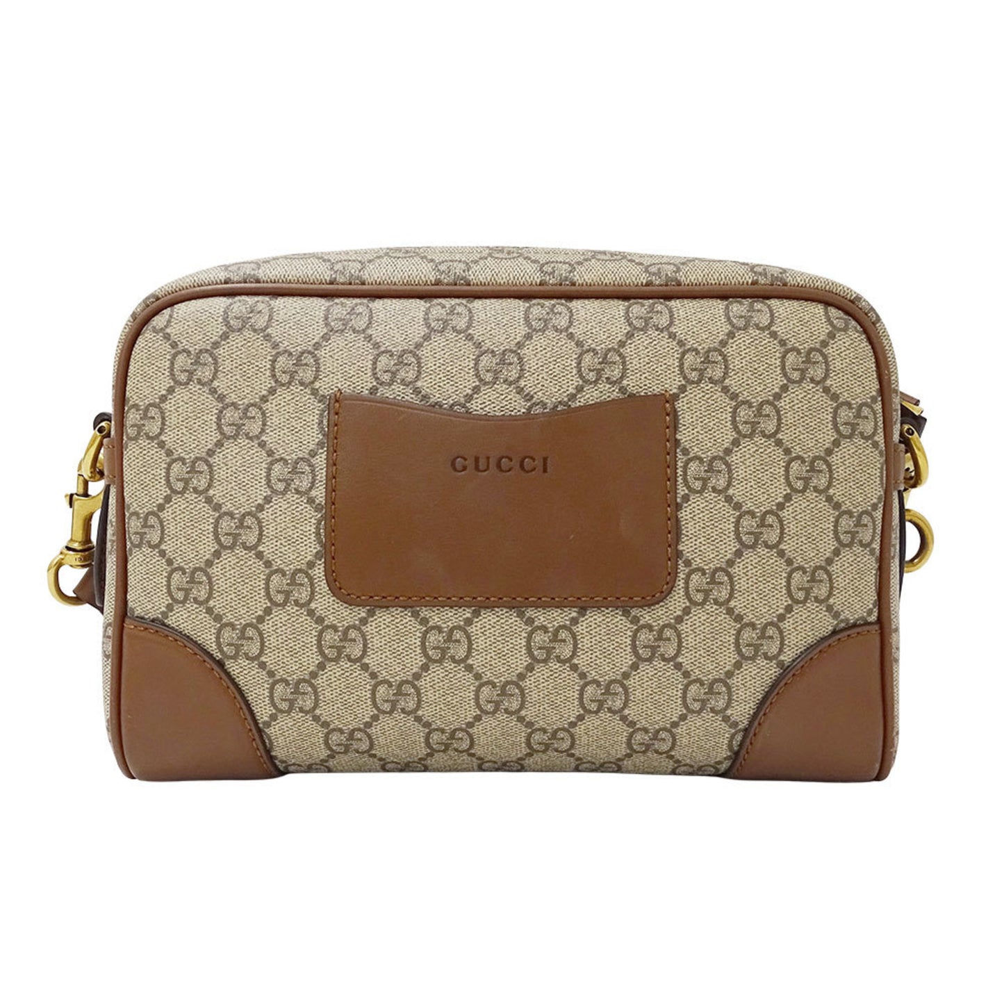 Gucci Gg Supreme Canvas Small Crossbody Bag (821155) In Beige And Brown