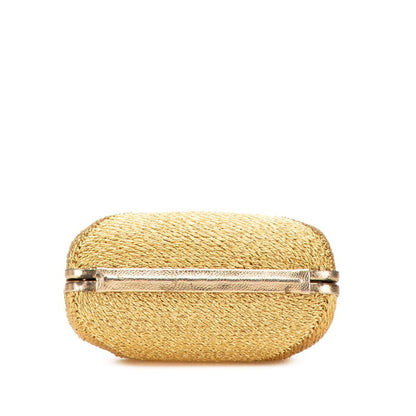 Chanel Coco Mark Clasp Chain Shoulder Bag In Gold Glitter Canvas