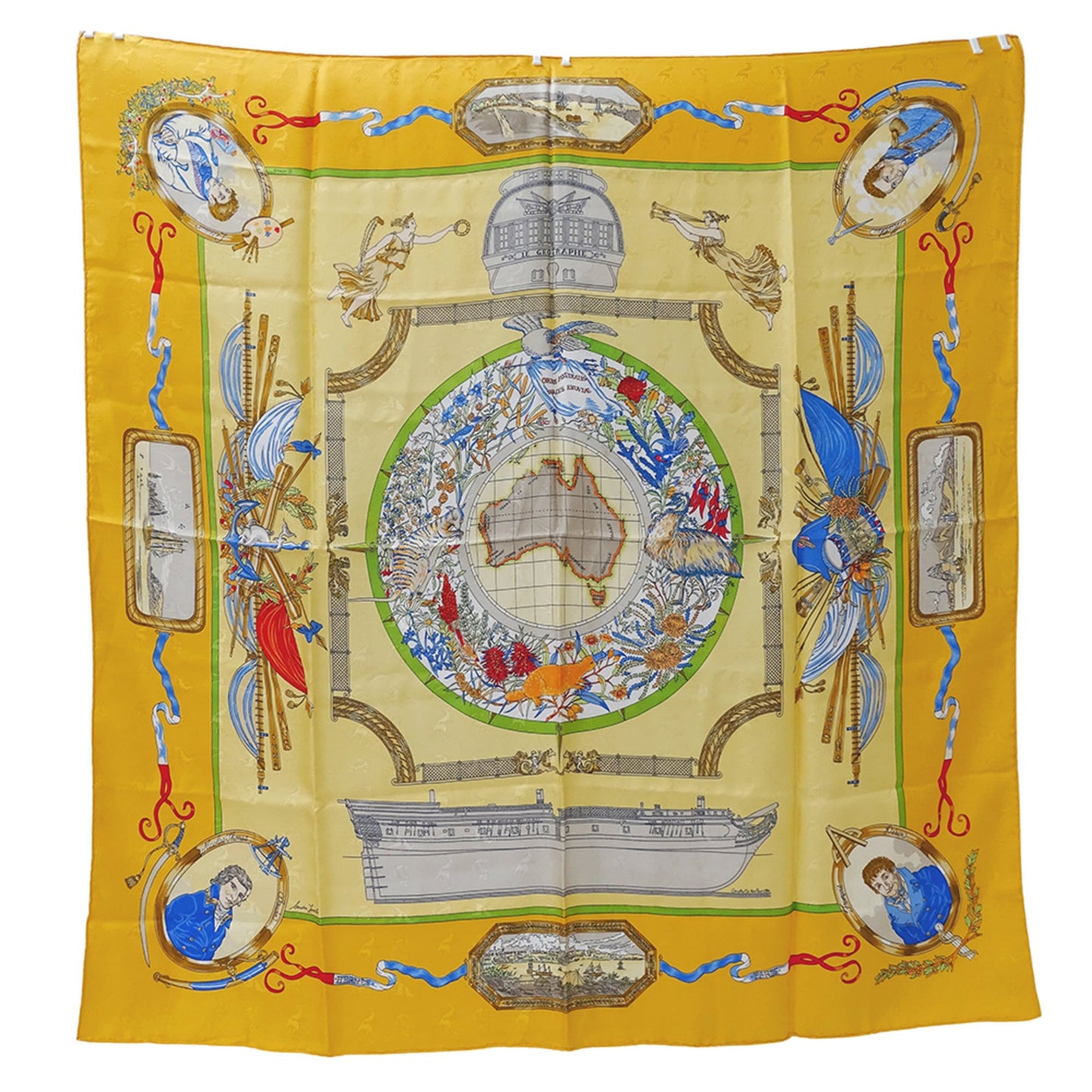 Herms Hermes Women'S Carr 90 "Le Geographe" Scarf