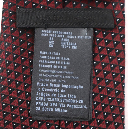 Prada 2020 Ucr77 100% Silk All-Over Logo Tie