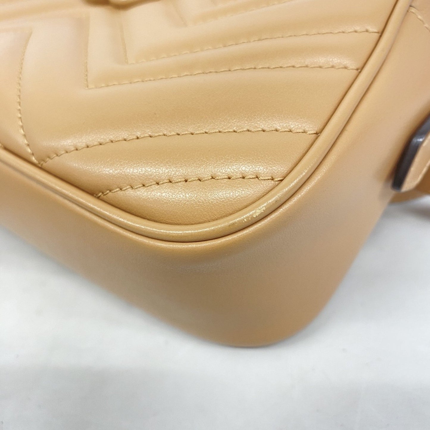 Gucci Gg Marmont Shoulder Bag 447632 Leather Beige