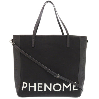 Mcm Phenomenon+Mcm Canvas/Leather Black Tote Bag 0382Mcm
