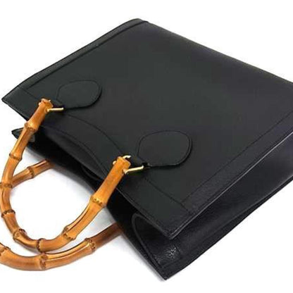 Gucci Bamboo Handbag 002 1186 0260 Black Leather