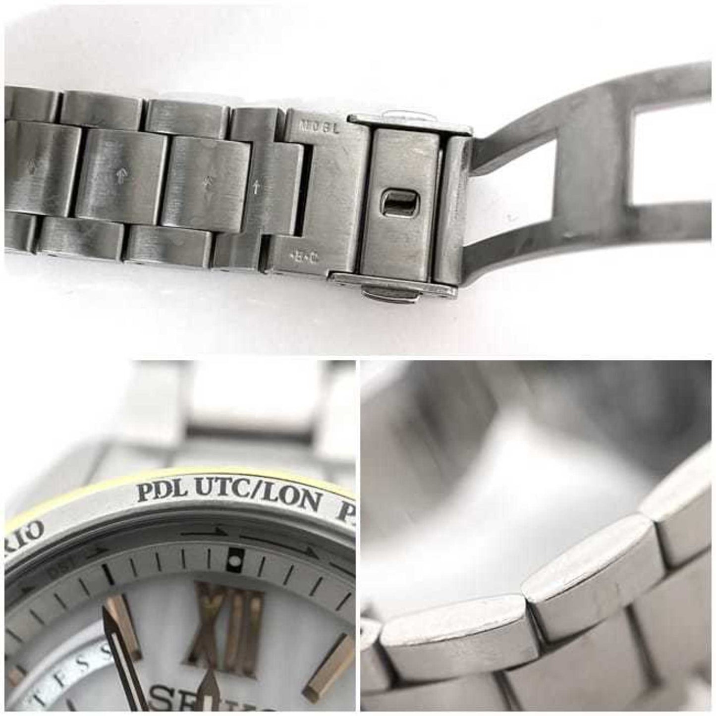 Seiko Watch Brightz Date White Silver 8B54-0Aw0 F-20461 Solar Quartz Seiko