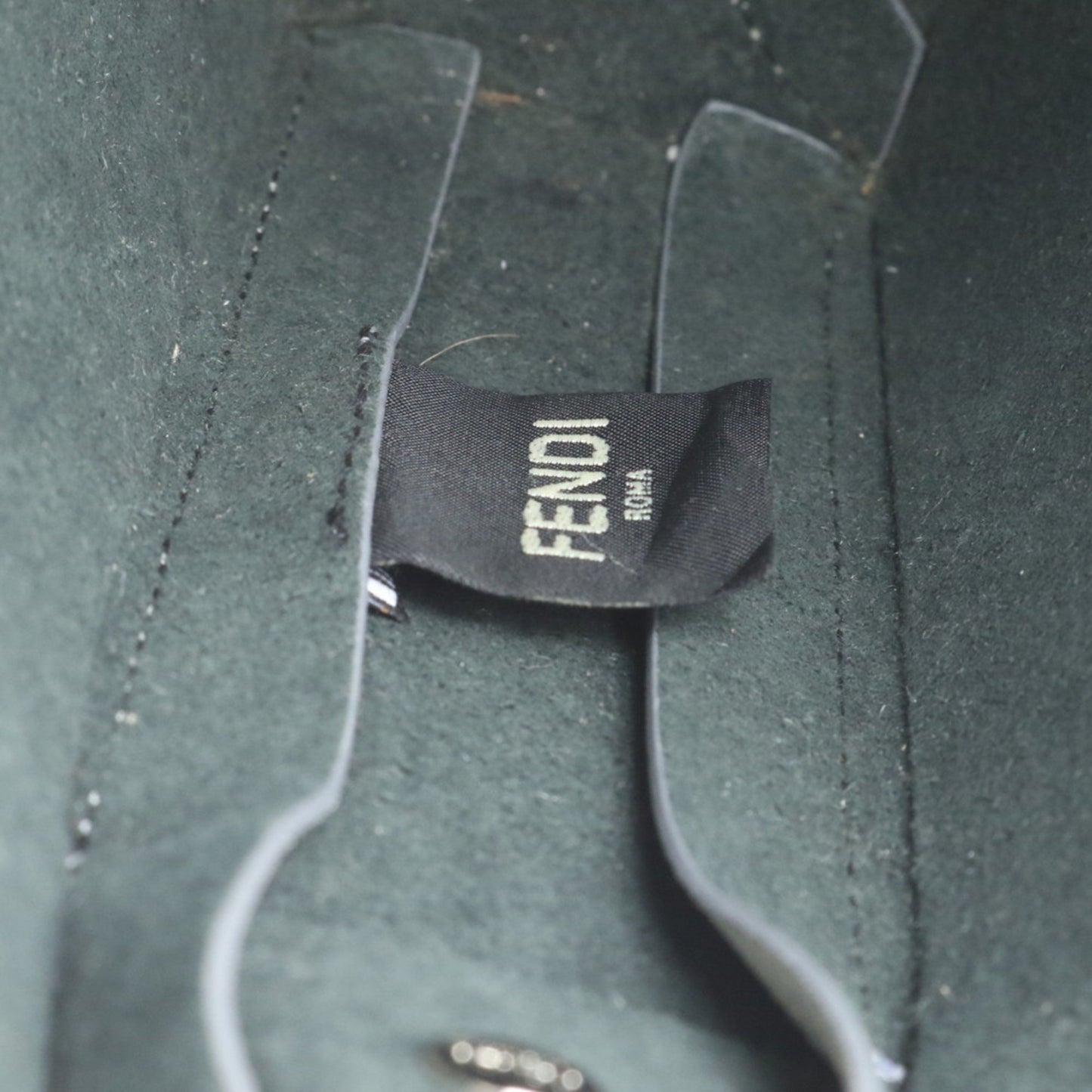 Fendi Zucca Ff Leather Second Bag/Clutch/Pouch Gray