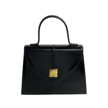 Yves Saint Laurent Ysl Logo Hardware Leather Handbag Tote Bag Black 460-5