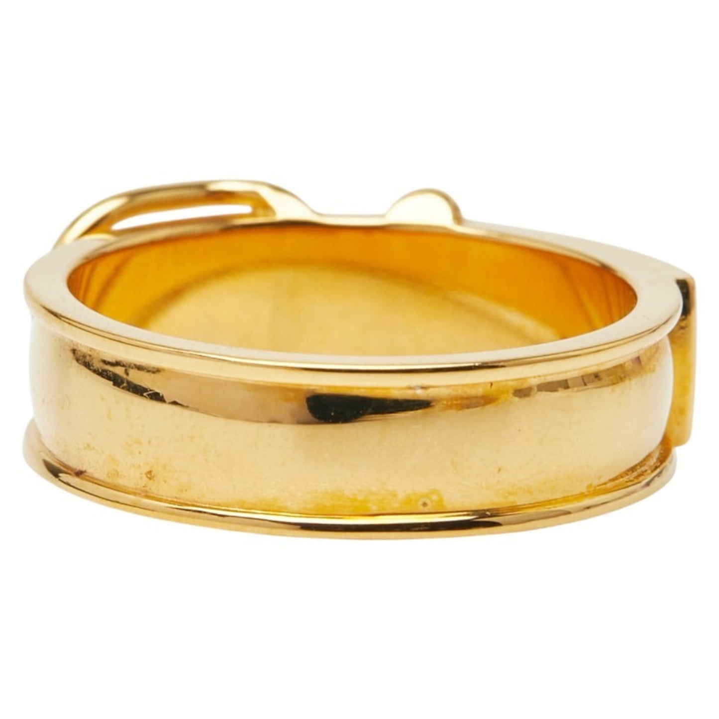 Herms Boucle Serie Belt Motif Scarf Ring Gold Plated