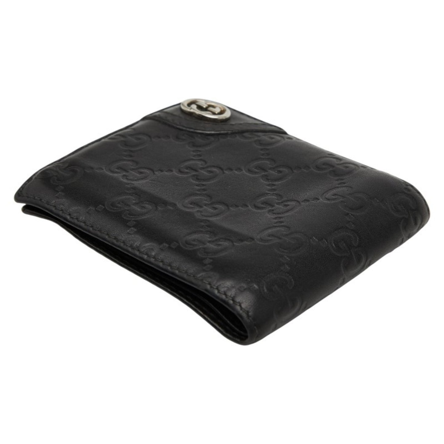 Gucci Guccissima Bifold Wallet 181671 Black Leather