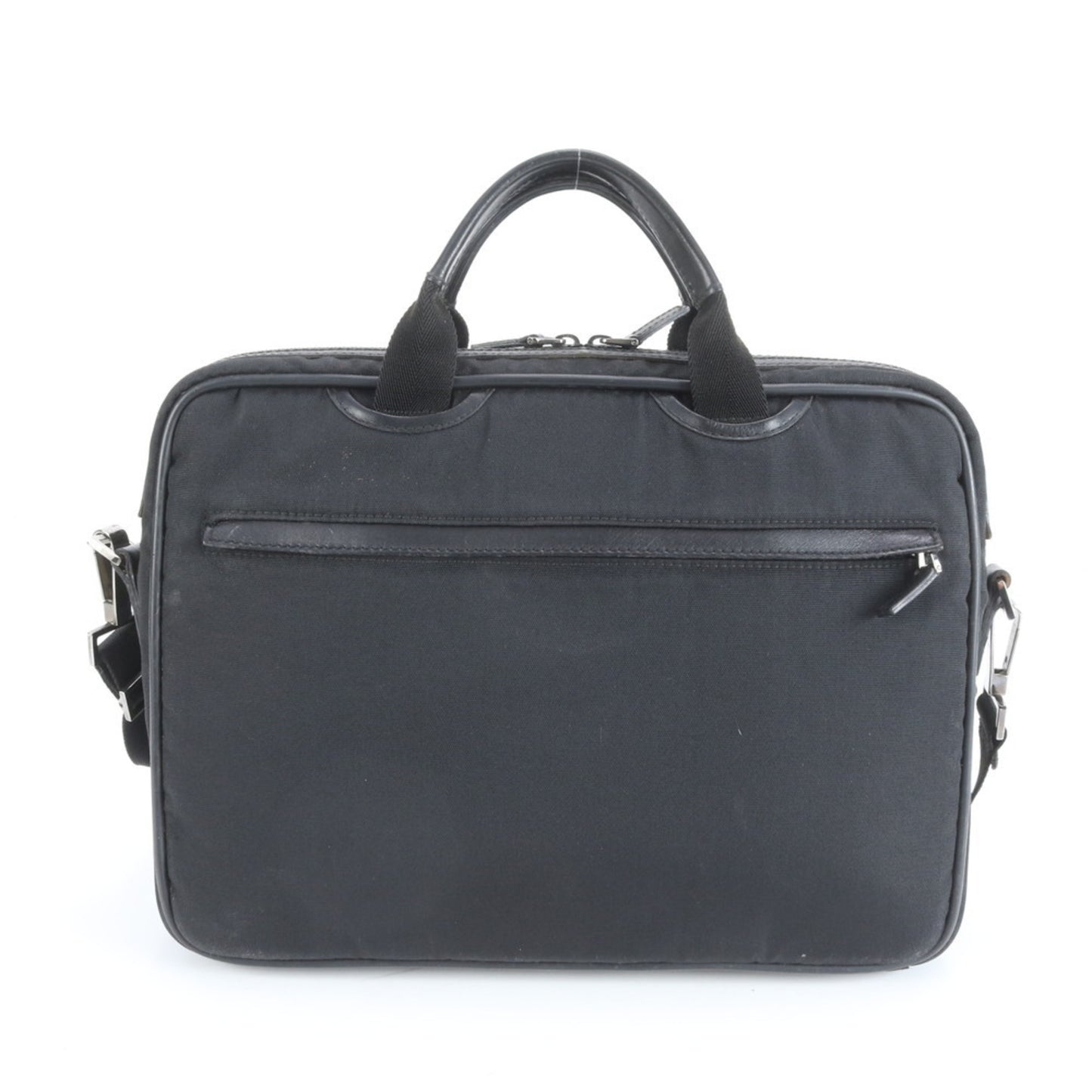 Gucci 131205 Leather 2-Way Briefcase/Tote Bag In Black