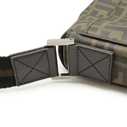 Fendi Zucca Pattern Shoulder Bag In Pvc And Leather