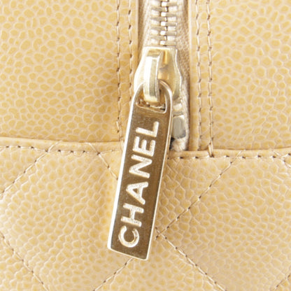 Chanel Caviar Skin Coco Mark Boston Bag Leather