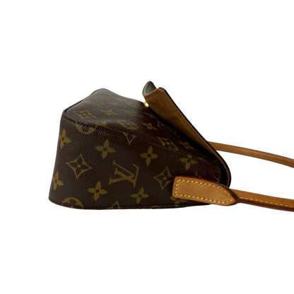 Louis Vuitton Looping Monogram Leather Handbag/One Shoulder Bag Brown 37775