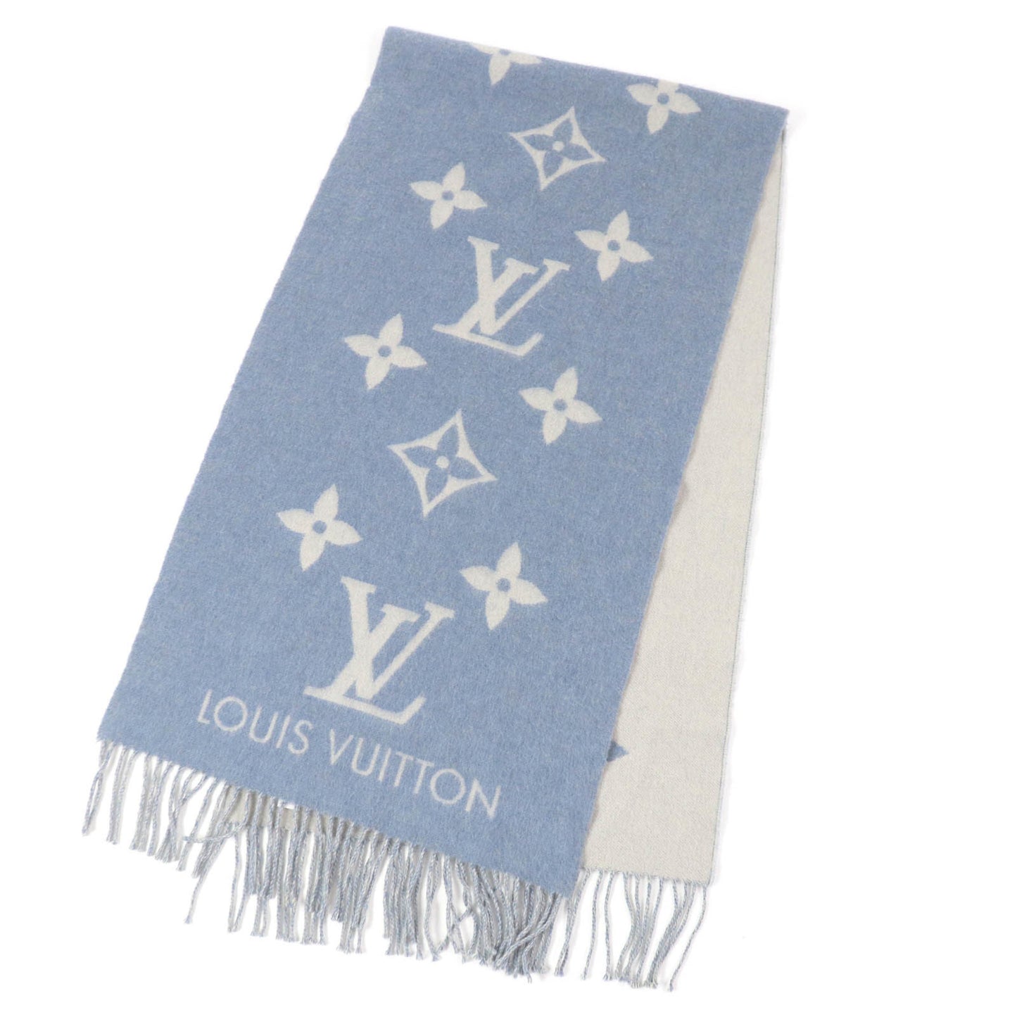 Louis Vuitton M75704 Echarpe Reykjavik Monogram 100% Cashmere Fringe Scarf