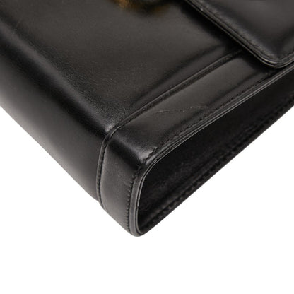 Salvatore Ferragamo Gancini Shoulder Bag In Black Leather