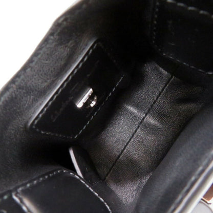 Like New Salvatore Ferragamo Gancini Trifoglio Leather Black Handbag