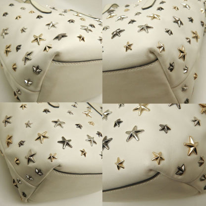 Jimmy Choo Mini Sarah Star Stud Handbag In White Leather