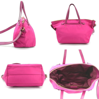 Salvatore Ferragamo Handbag Shoulder Bag Gancini Nylon Leather Magenta Gold