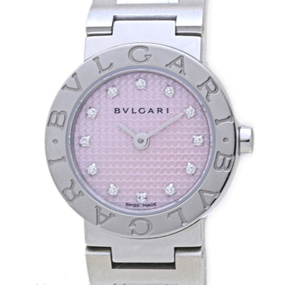 Bvlgari 12P Diamond Pink Shell Watch Bb23C2Ss 12Ja Bb23Ss Japan Exclusive