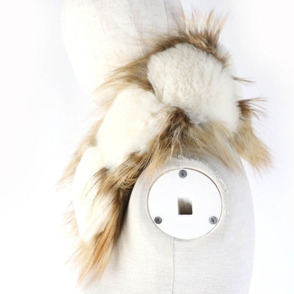 Louis Vuitton Mp1907 Cor Foxy Lunar Fox Silk Tippet Shawl In Ivory And Brown With Gold Hardware