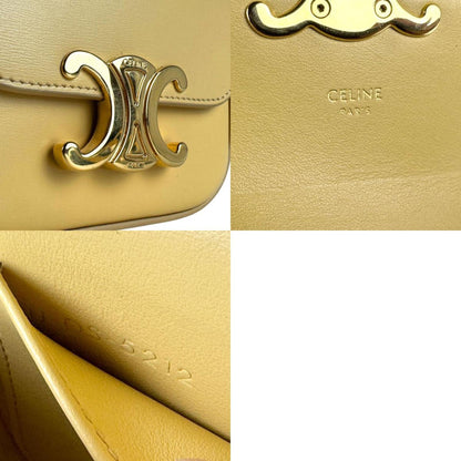 Celine Triomphe Mini Claude Leather Cream Shoulder Bag