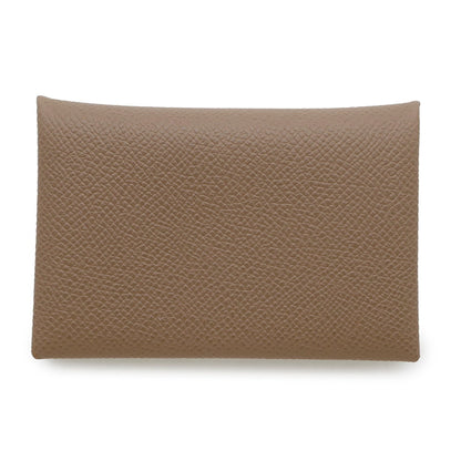 Hermes Herms Calvi Etoupe Card Case With U Stamp