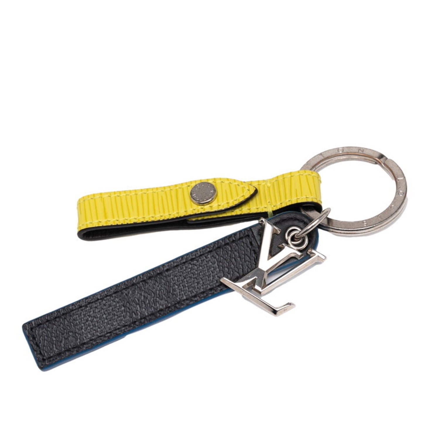 Louis Vuitton Damier Graphite Epi Porte-Cls Belt Tab Keychain/Key Ring M68281 Black/Yellow Leather