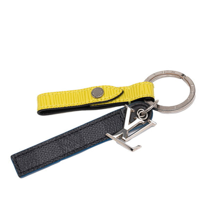 Louis Vuitton Damier Graphite Epi Porte-Cls Belt Tab Keychain/Key Ring M68281 Black/Yellow Leather