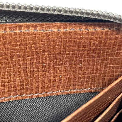 Fendi Round Long Wallet Ec-23576 Khaki Green Zucca Pvc Leather Fendi Ff Dark Pattern