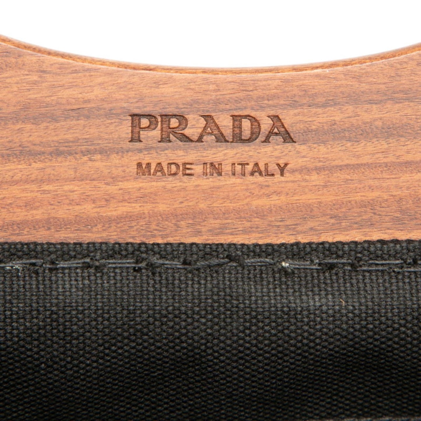 Prada Canapa Handbag/Shoulder Bag 2Way 1Bg350 Black Brown Cotton Wood