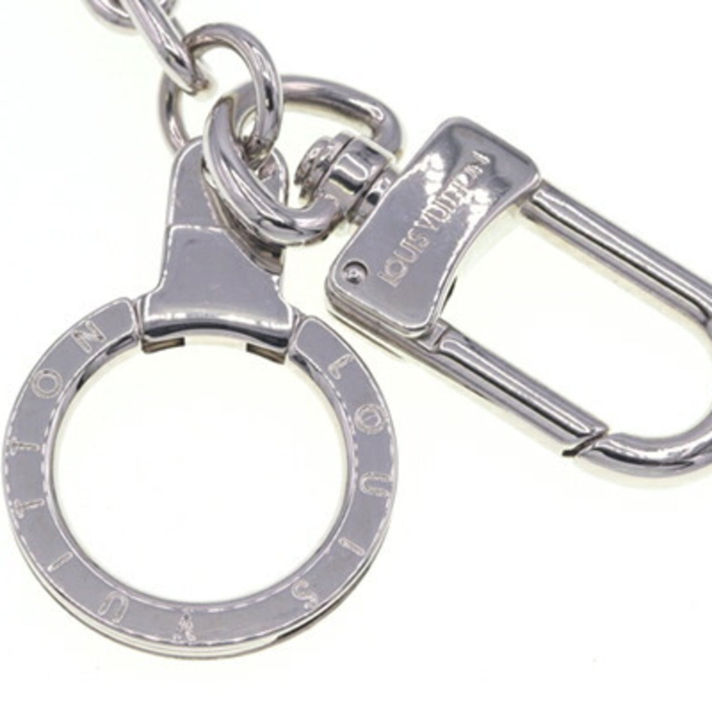 Louis Vuitton Keychain Portocle Initial M65071 Silver Metal Key Ring Bag Charm Lv Louis Vuitton