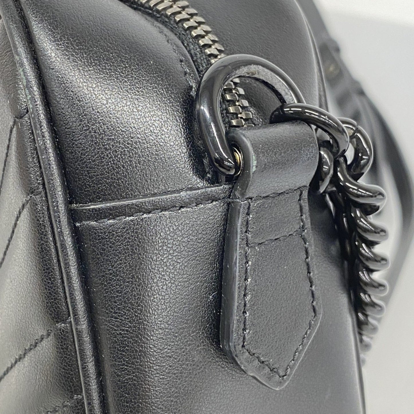 Gucci Gg Marmont Shoulder Bag 447632 Leather Black