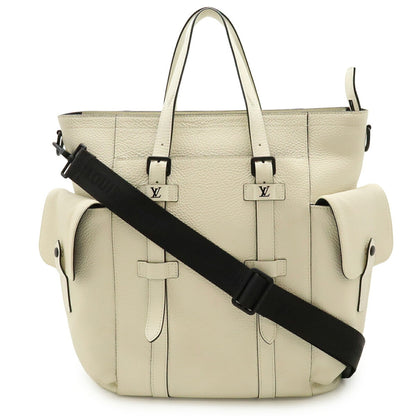 Louis Vuitton Christopher Tote Shoulder Bag In Taurillon Leather (Bron White) M58477