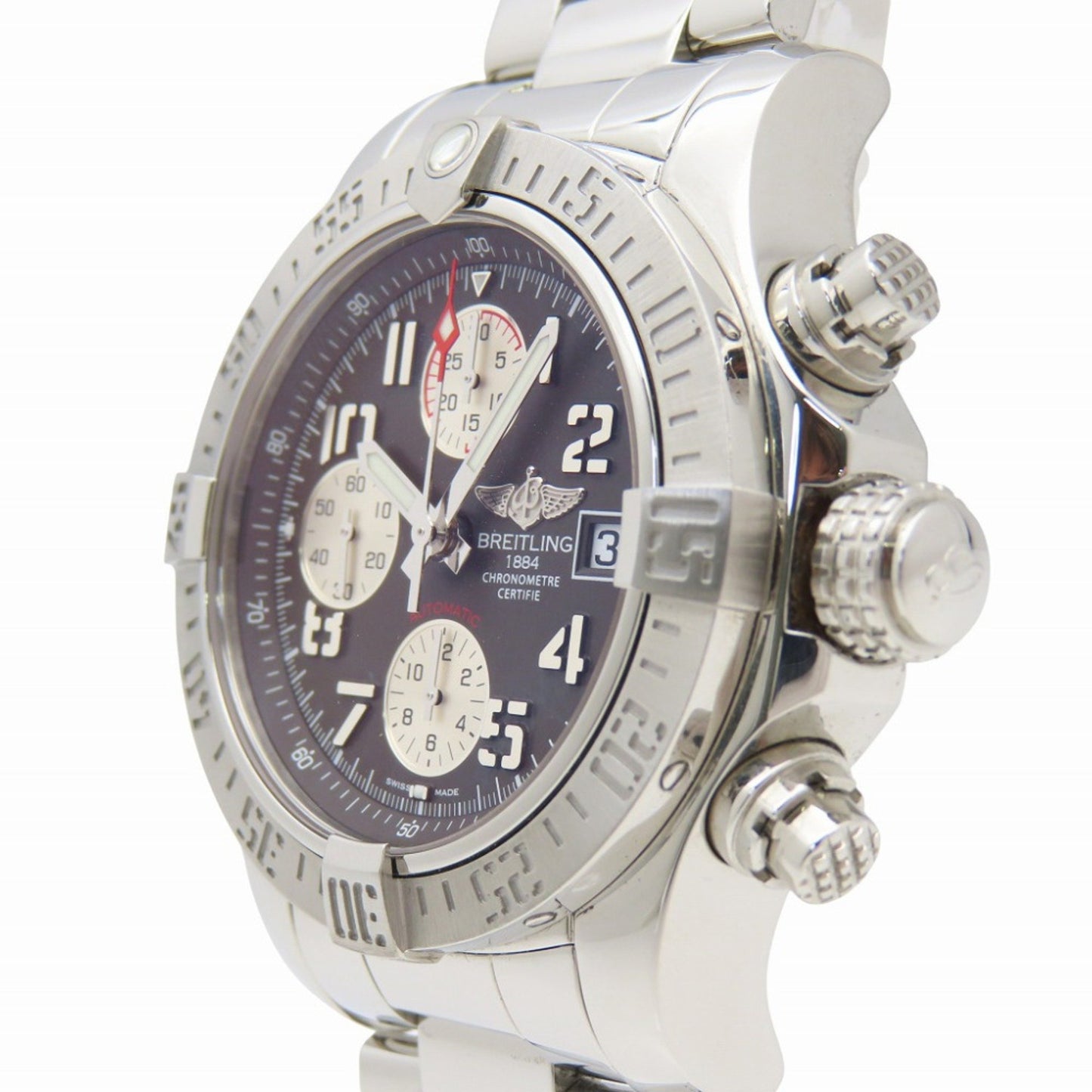 Like New Breitling Avenger Ii Chronograph A13381 Automatic Watch In Stainless Steel Tungsten Gray