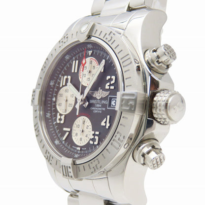 Like New Breitling Avenger Ii Chronograph A13381 Automatic Watch In Stainless Steel Tungsten Gray