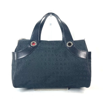 Bvlgari Bvlgari Mania Boston Bag Handbag Canvas Leather