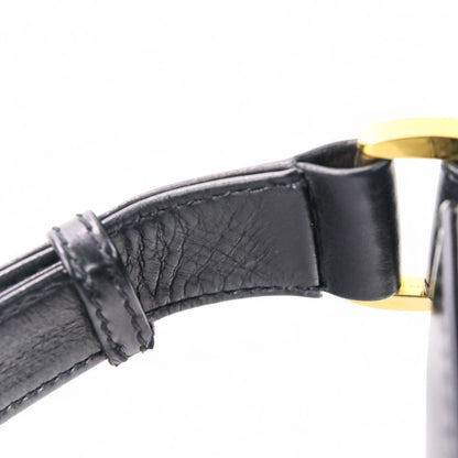 Gucci Vintage Leather Turnlock Handbag In Black