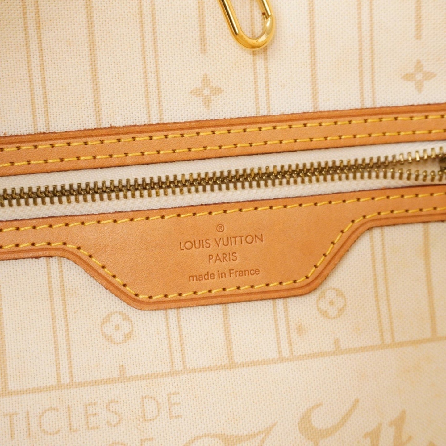 Louis Vuitton Damier Azur Neverfull Mm Tote Bag N51107 White