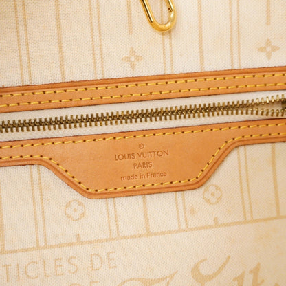 Louis Vuitton Damier Azur Neverfull Mm Tote Bag N51107 White