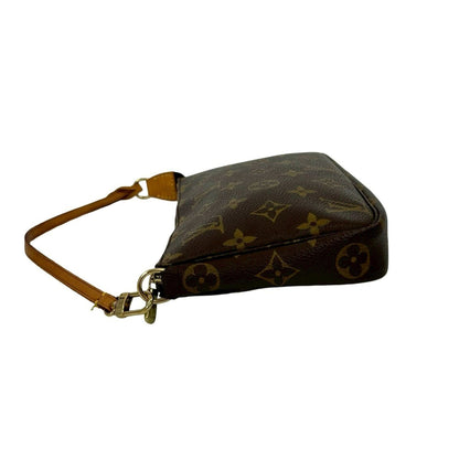 Louis Vuitton Pochette Accessoires Monogram Leather Mini Handbag Pouch Brown 18220