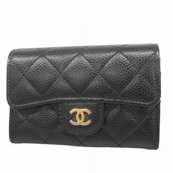 Chanel Matelasse Business Card Case In Caviar Leather