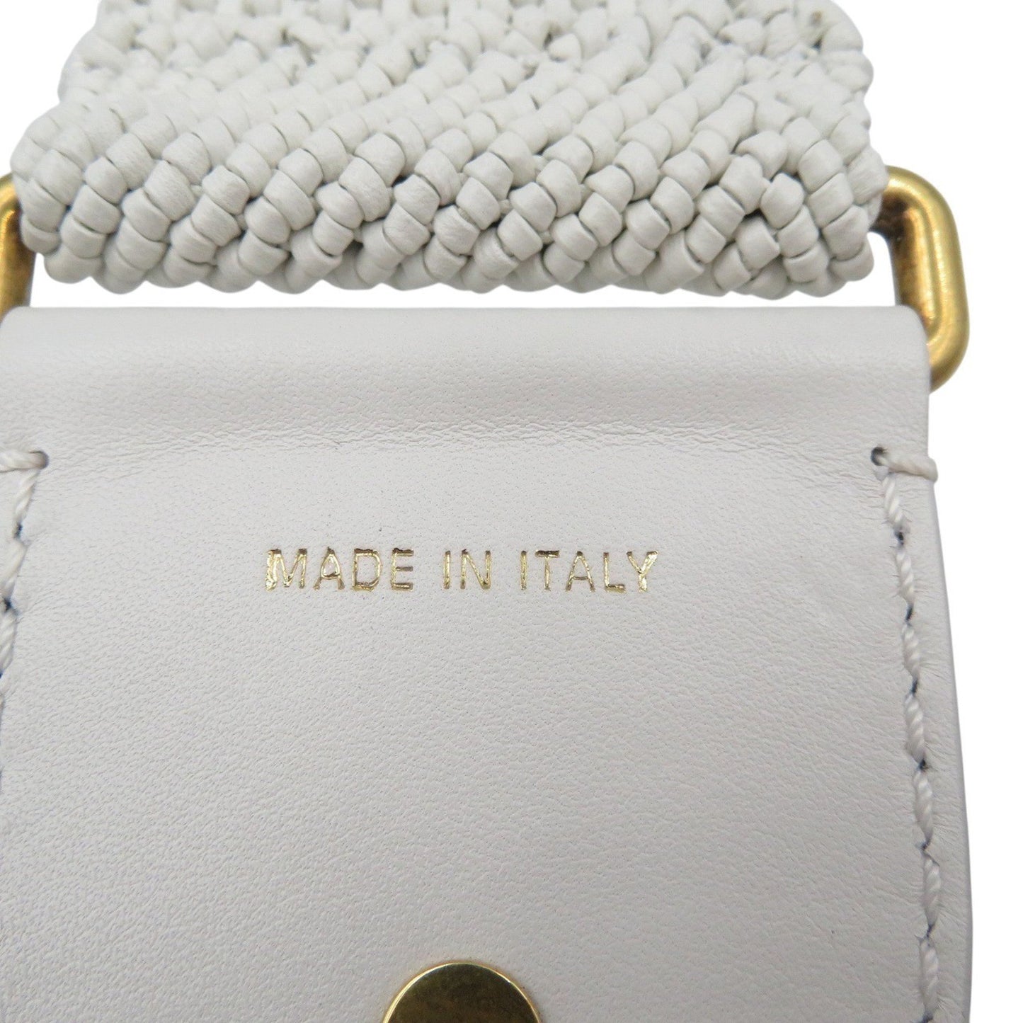 Christian Dior Leather Gold Hardware White Shoulder Strap 0489