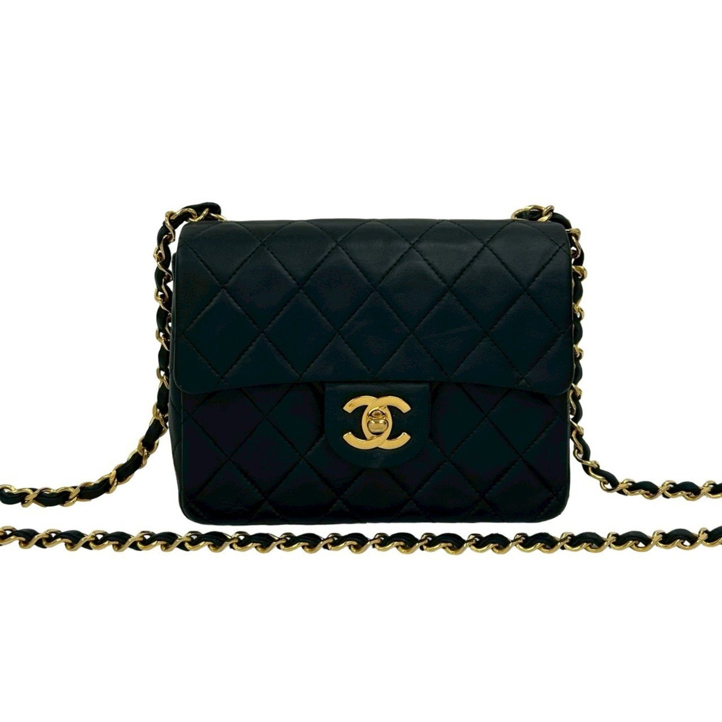 Chanel Mini Matelasse Coco Mark Lambskin Chain Shoulder Bag