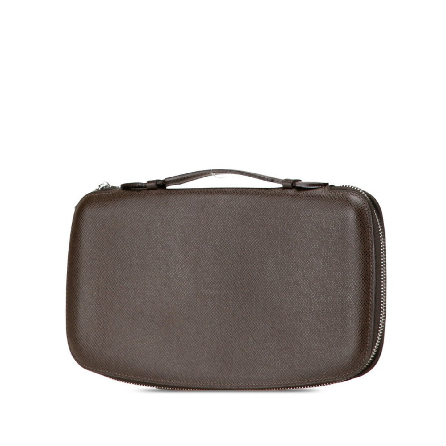Louis Vuitton Taiga Organizer Atoll Long Wallet Round Travel Case M30658 Grisli Brown Leather Pvc