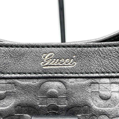 Gucci 293580 Abby Tote Bag Horsebit Pattern Black Leather